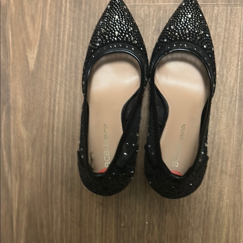 BCBGeneration Black Sparkle Heels